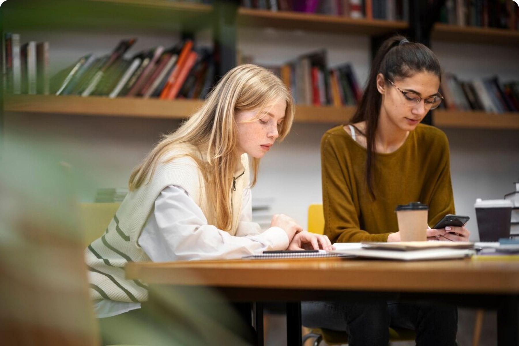 two students learning 